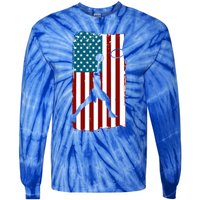 Us American Flag Basketball Patriotic Athlete Print Gift Tie-Dye Long Sleeve Shirt