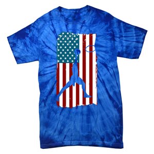 Us American Flag Basketball Patriotic Athlete Print Gift Tie-Dye T-Shirt