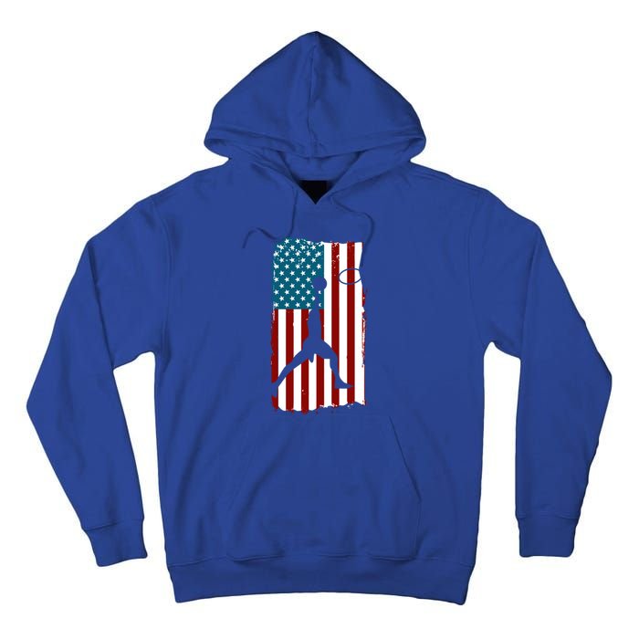 Us American Flag Basketball Patriotic Athlete Print Gift Tall Hoodie