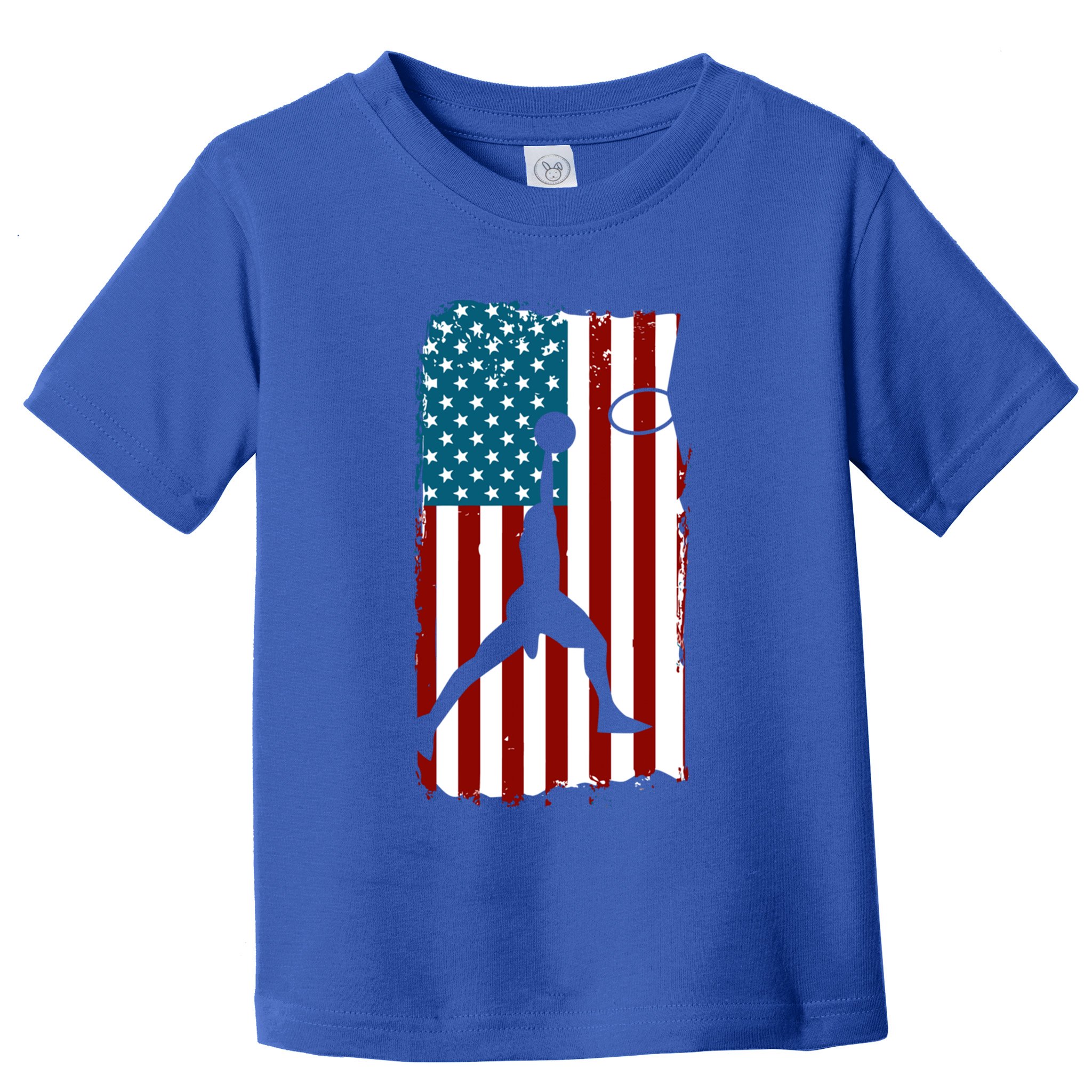 Us American Flag Basketball Patriotic Athlete Print Gift Toddler T-Shirt