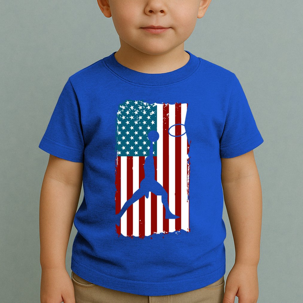 Us American Flag Basketball Patriotic Athlete Print Gift Toddler T-Shirt