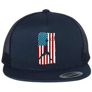 Us American Flag Basketball Patriotic Athlete Print Gift Flat Bill Trucker Hat