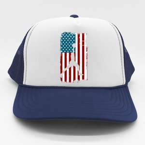 Us American Flag Basketball Patriotic Athlete Print Gift Trucker Hat