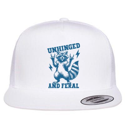 Unhinged And Feral Raccoon Cute Feral Girl Racoon Lover Flat Bill Trucker Hat