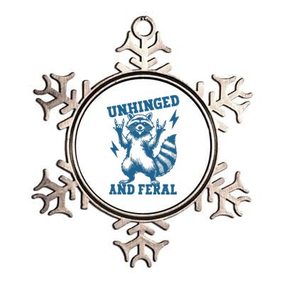 Unhinged And Feral Raccoon Cute Feral Girl Racoon Lover Metallic Star Ornament