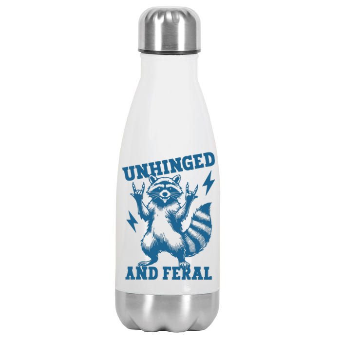 Unhinged And Feral Raccoon Cute Feral Girl Racoon Lover Stainless Steel Insulated Water Bottle