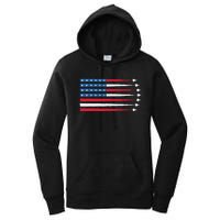 Usa American Flag Fighter Jets Patriotic Women's Pullover Hoodie