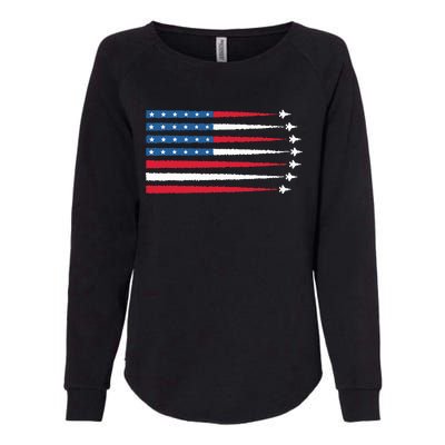 Usa American Flag Fighter Jets Patriotic Womens California Wash Sweatshirt