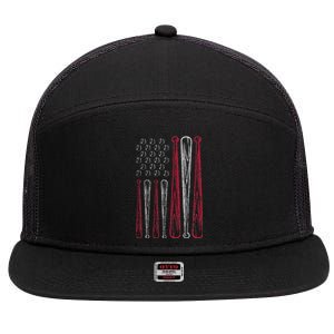 Usa American Flag Baseball Red White Blue 7 Panel Mesh Trucker Snapback Hat