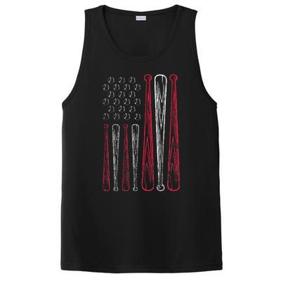 Usa American Flag Baseball Red White Blue PosiCharge Competitor Tank