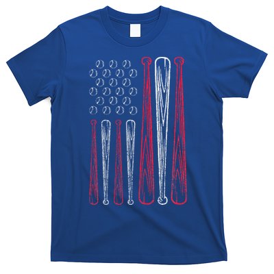 Usa American Flag Baseball Red White Blue T-Shirt