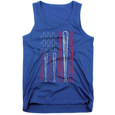 Usa American Flag Baseball Red White Blue Tank Top