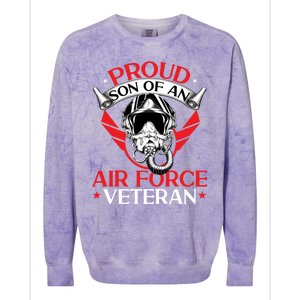 Us Air Force Veteran Proud Son Of An Air Force Veteran Gift Colorblast Crewneck Sweatshirt