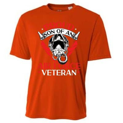 Us Air Force Veteran Proud Son Of An Air Force Veteran Gift Cooling Performance Crew T-Shirt