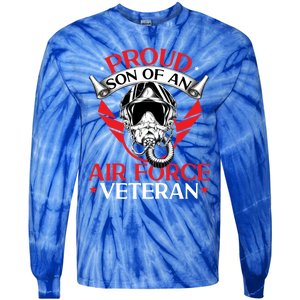 Us Air Force Veteran Proud Son Of An Air Force Veteran Gift Tie-Dye Long Sleeve Shirt