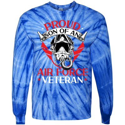 Us Air Force Veteran Proud Son Of An Air Force Veteran Gift Tie-Dye Long Sleeve Shirt