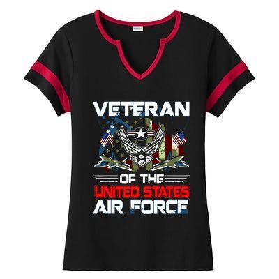 US Air Force Veteran Veteran Of The United States Air Force Ladies Halftime Notch Neck Tee