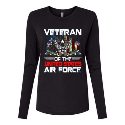 US Air Force Veteran Veteran Of The United States Air Force Womens Cotton Relaxed Long Sleeve T-Shirt