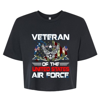 US Air Force Veteran Veteran Of The United States Air Force Bella+Canvas Jersey Crop Tee