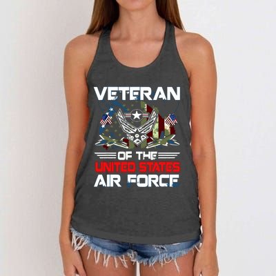 US Air Force Veteran Veteran Of The United States Air Force Women's Knotted Racerback Tank