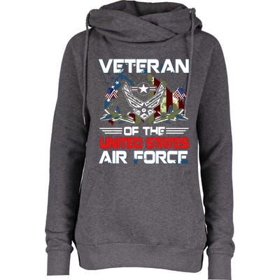 US Air Force Veteran Veteran Of The United States Air Force Womens Funnel Neck Pullover Hood