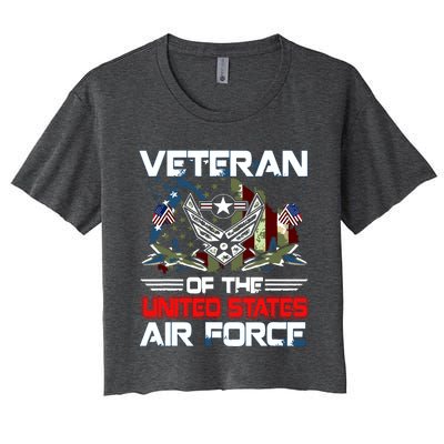 US Air Force Veteran Veteran Of The United States Air Force Women's Crop Top Tee