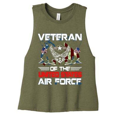 US Air Force Veteran Veteran Of The United States Air Force Women's Racerback Cropped Tank