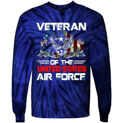 US Air Force Veteran Veteran Of The United States Air Force Tie-Dye Long Sleeve Shirt