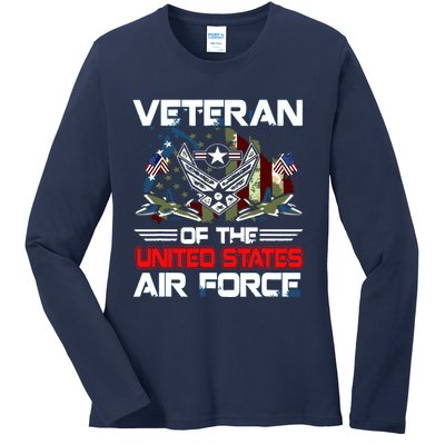 US Air Force Veteran Veteran Of The United States Air Force Ladies Long Sleeve Shirt