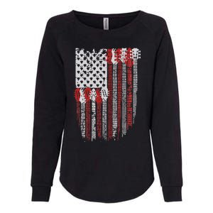 Usa American Flag Guitar Musician 4th Of July Guitarists Womens California Wash Sweatshirt