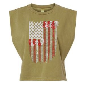 Usa American Flag Guitar Musician 4th Of July Guitarists Garment-Dyed Women's Muscle Tee