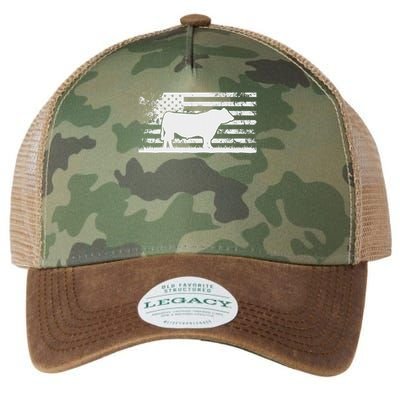 Usa American Flag America Cow Black Angus Rancher Legacy Tie Dye Trucker Hat