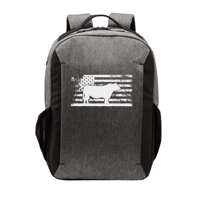 Usa American Flag America Cow Black Angus Rancher Vector Backpack