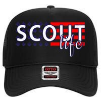 US America Flag Scout life High Crown Mesh Back Trucker Hat