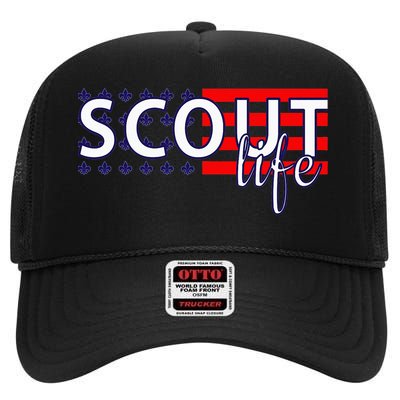 US America Flag Scout life High Crown Mesh Back Trucker Hat