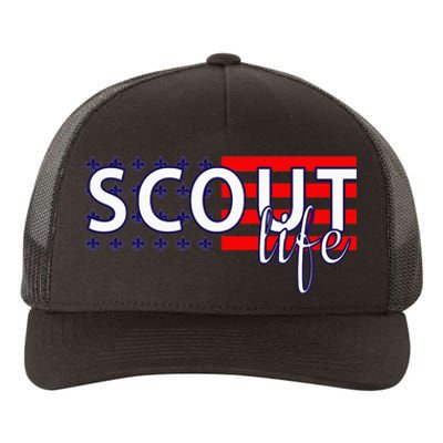 US America Flag Scout life Yupoong Adult 5-Panel Trucker Hat