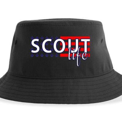 US America Flag Scout life Sustainable Bucket Hat