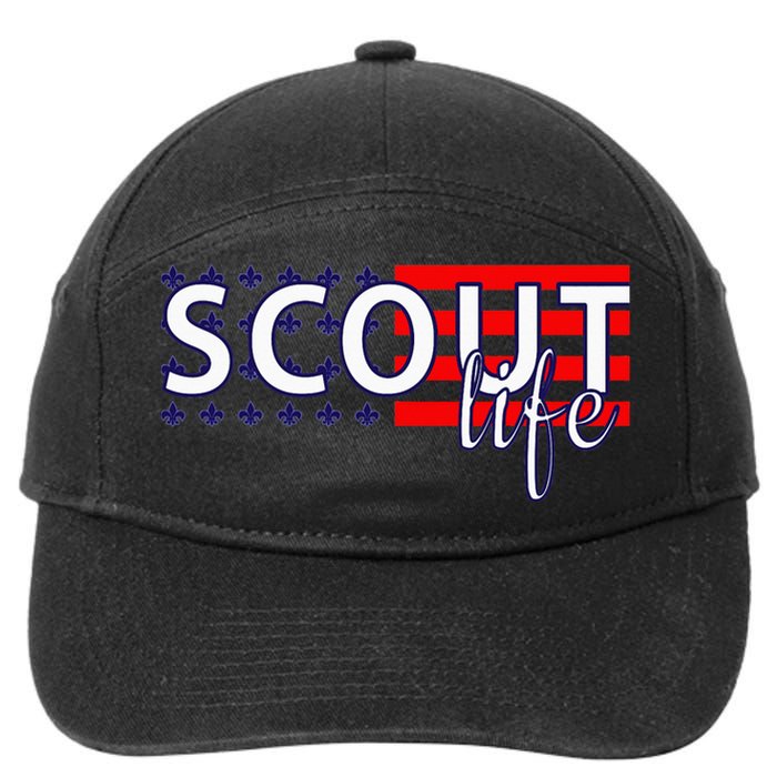 US America Flag Scout life 7-Panel Snapback Hat