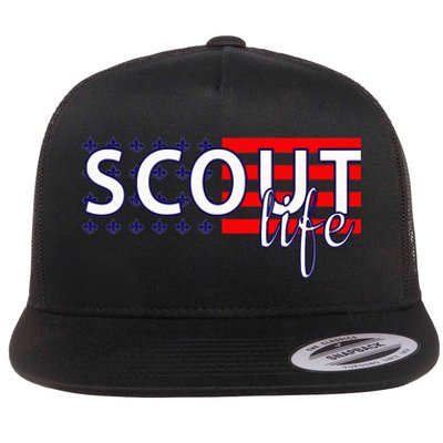 US America Flag Scout life Flat Bill Trucker Hat