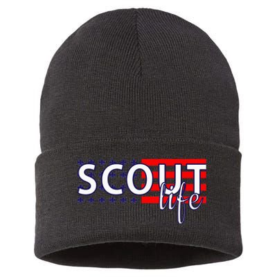 US America Flag Scout life Sustainable Knit Beanie