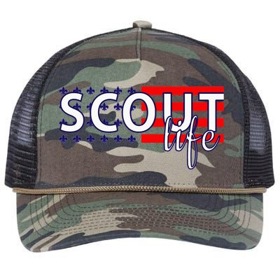 US America Flag Scout life Retro Rope Trucker Hat Cap