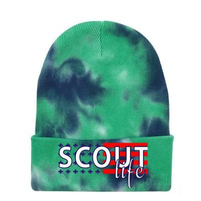 US America Flag Scout life Tie Dye 12in Knit Beanie