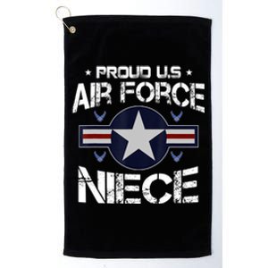 Us Air Force Proud Niece Proud Air Force Niece Veteran Day Platinum Collection Golf Towel