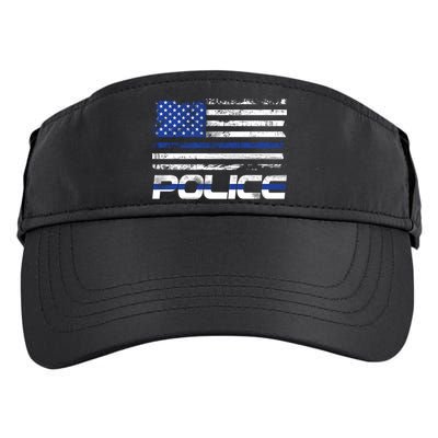 Usa American Flag Thin Blue Line Police Gift Adult Drive Performance Visor
