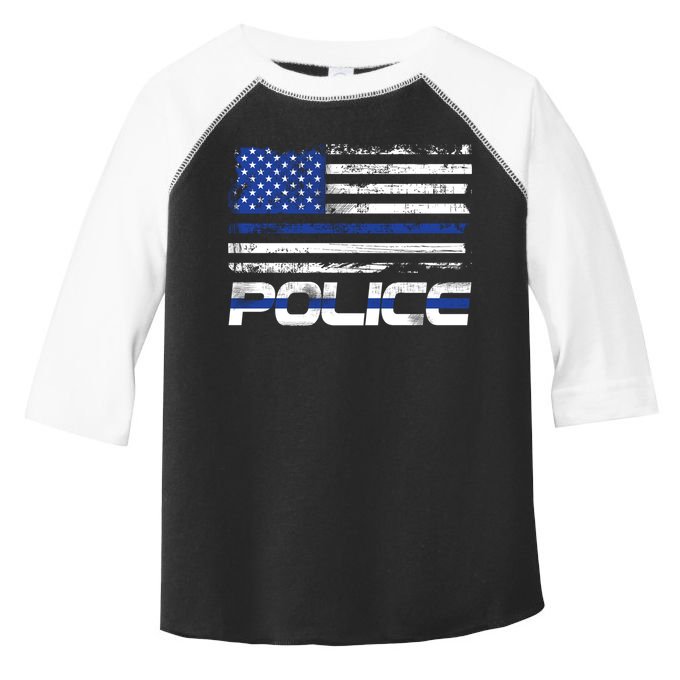 Usa American Flag Thin Blue Line Police Gift Toddler Fine Jersey T-Shirt