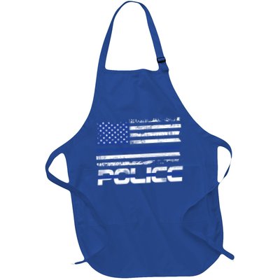 Usa American Flag Thin Blue Line Police Gift Apron
