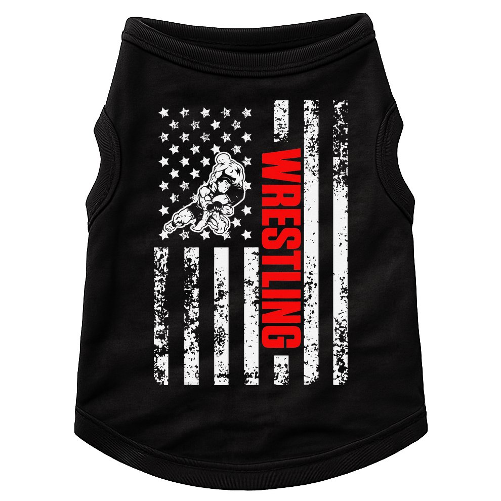 US American Flag Sports Patriotic Wrestling  Doggie Tank