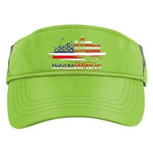 Usa American Flag Cityscape Funny Gift Indianapolis Indiana Skyline Gift Adult Drive Performance Visor