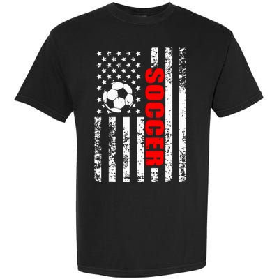 Us American Flag Soccer Patriotic Soccer Garment-Dyed Heavyweight T-Shirt