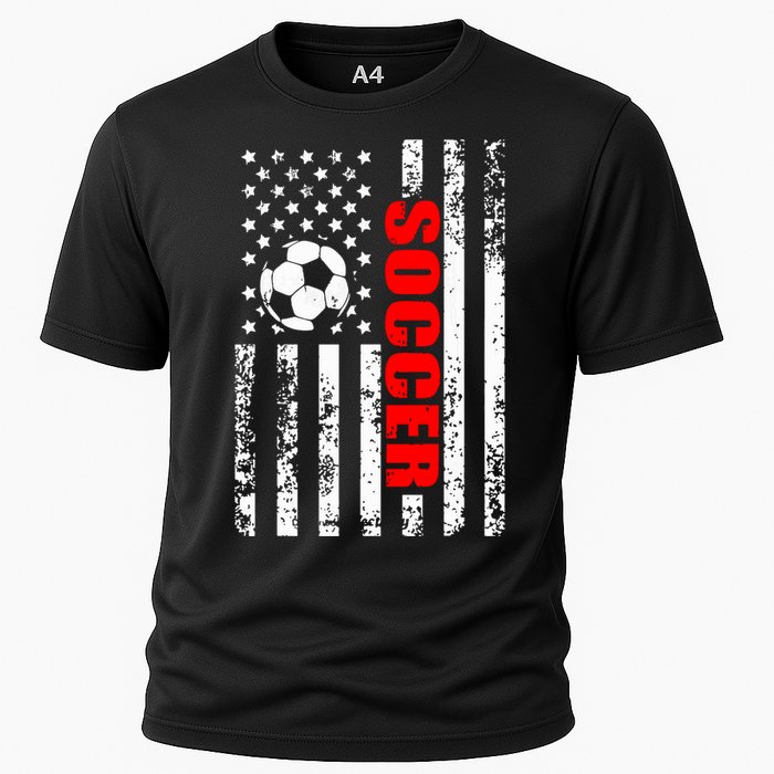 Us American Flag Soccer Patriotic Soccer Cooling Performance Crew T-Shirt